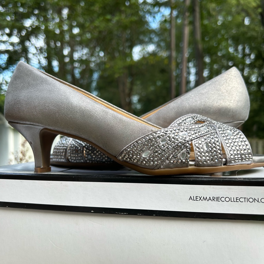 Alex Marie Silver Symone Heels 85